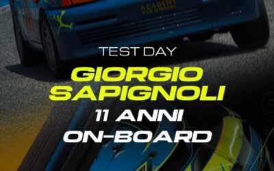 Giorgio Sapignoli in pista con Academy for Winners: il primo Test Day prima della monoposto